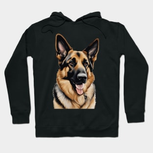 Portrait of a Cute German Shepherd Hoodie